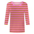 thumbnail image 3 of Hauts pour Femmes Chemises Mi-Longues Manches Trois Quarts Chemises Graphiques T-Shirts T-Shirts Décontractés Hauts Tunique à Col Rond Femmes Haut Chemises à Manches Longues Course Chemise à Manches Longues Femmes Courte Femmes Ample, 3 of 3