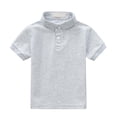 thumbnail image 2 of Chandail Polo pour Garçons, Polo Gris pour Garçons, Chemises à Manches Courtes pour Enfants, Chemises de Collation des Grades, Blouse Décontractée, Hauts, Chandail, Tenue pour Garçons 8-9 Ans, 2 of 4