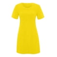 thumbnail image 3 of Aqestyerly Robe Courte pour Femme Couleur Unie à Manches Courtes Décontractée Coupe Ample Robe d'Été Mode Légère Confortable Tenue HWRETIE, 3 of 5