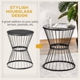 thumbnail image 4 of Outsunny Table d'Appoint de Patio en Acier de 16 Pouces, Motif Sablier, Noir, 4 of 10