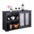 thumbnail image 1 of Costway Storage Cabinet Sideboard Buffet Cupboard Glass Sliding Door Pantry Kitchen, 1 of 10