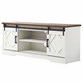thumbnail image 2 of WAMPAT Farmhouse Sliding Barn Door TV Stand for 65" Flat Screen，59 Inch, 2 of 6