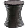 thumbnail image 2 of Keter 228573 Cool Bar Outdoor Patio Cocktail and Side Table with Cooler, Brown, 2 of 6