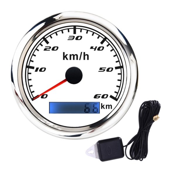 85mm Speed Gauge Antenna 60 Km/h With GPS Speedometer Odometer For Marine Boat Car ATV Truck Red Backlight