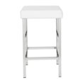 thumbnail image 4 of 26" Backless Stool in White Fabric with Polished Chrome Legs, 4 of 4