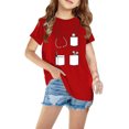 thumbnail image 1 of Penkiiy T-Shirt Garçons Filles Imprimé 3D Motif Coloré T-Shirts Graphiques Manches Courtes pour Enfants 9 Ans Rouge, 1 of 4