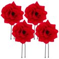 thumbnail image 1 of MasteelfCA 4 Pcs Épingles à Cheveux Rétro pour Femmes, Épingles à Cheveux Fleur Artificielle Rose, Accessoires pour Cheveux (Rouge), 1 of 8