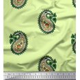 thumbnail image 1 of Soimoi Poly Georgette Fabric Paisley Block Printed Fabric 1 Yard 52 Inch Wide, 1 of 3