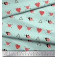 thumbnail image 2 of Soimoi Green Poly Georgette Fabric Triangle & Arrow Heart Printed Fabric 1 Yard 52 Inch Wide, 2 of 5