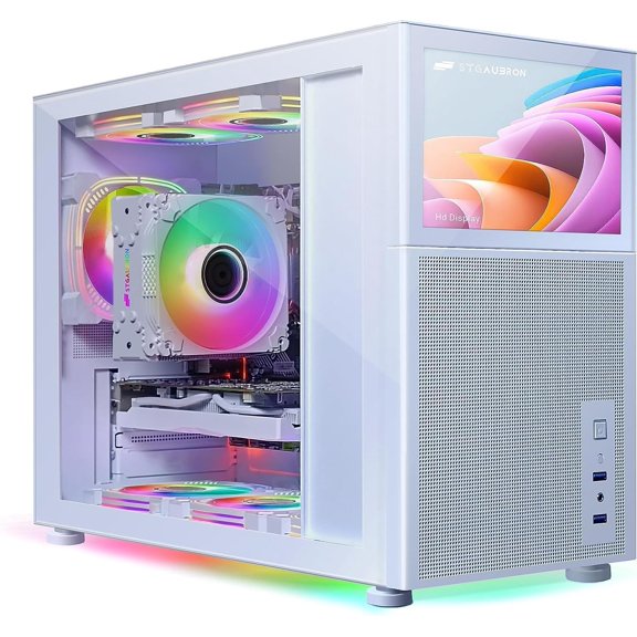 STGAubron Gaming PC Computer Desktop, Core i7 8th Gen up to 4.1GHz, GeForce RTX 2060 Super 8G GDDR6, 16G DDR4, 1T SSD, WiFi 6, BT 5.0, RGB Fan x 6, Windows 11 Home