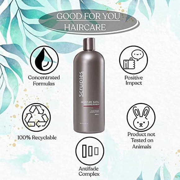Scruples Moisture Bath Replenishing Shampoo - For Dry, Damaged, Frizzy Hair - Safe for Color-Treated Hair - Ideal for Daily Use - Moisturizing Hair Sh