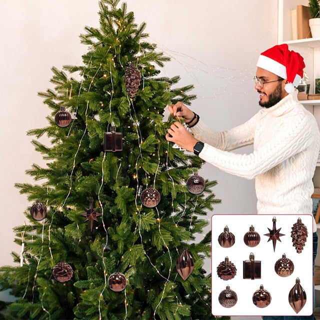 12PCS Xmas Decorations - Home Decor Christmas, Christmas Tree Ornament Pendant Party Supplies Tree Hanging Plastic Ball
