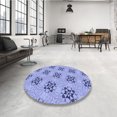 thumbnail image 4 of Ahgly Company Tapis de Zone Lavable en Machine Carré Transitionnel Jeans Bleu, 6 Pieds Carré, 4 of 7