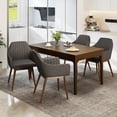thumbnail image 2 of Gymax Set of 4 Dining Chairs Upholstered Kitchen Table Chairs w/ Solid Wood Legs Gray, 2 of 10