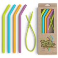 thumbnail image 1 of Pailles Souples Pailles à Boire en Silicone Réutilisables de Qualité Supérieure + Raclette à Paille Brevetée - 9ï¿1⁄2 de Long avec Courbure pour Gobelets de 20/30/32oz - Sans BPA (Non Caoutchouc), Flexible, Flexible, Sécuritaire pour Enfants / Tout-Petits, 1 of 4