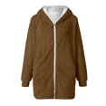 thumbnail image 2 of Cardigan Grande Taille pour Femmes Manteau à Capuche à Fermeture à Glissière Surdimensionné avec Poche en Liquidation, 2 of 7