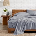 thumbnail image 2 of Bare Home Premium 1800 Collection Ensemble de Draps 4 Pcs, Lit Double, Bleu Minuit Chiné, 2 of 8