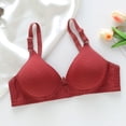 thumbnail image 2 of ManxiVoo Side Folded Full Coverage Wireless Bra for Women Soft Lightweight Support Minimizer with Wide Band L Size Red, 2 of 7