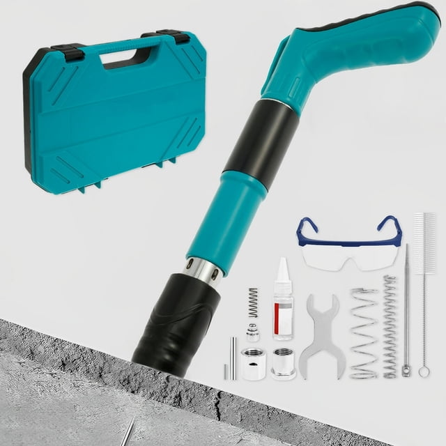 HLONK Concrete Nail Tool Kit Portable Nail Wall Fastening Tool Manual Mini Nail Machine Set 5 Gear Adjustable Nailer Hand Tool