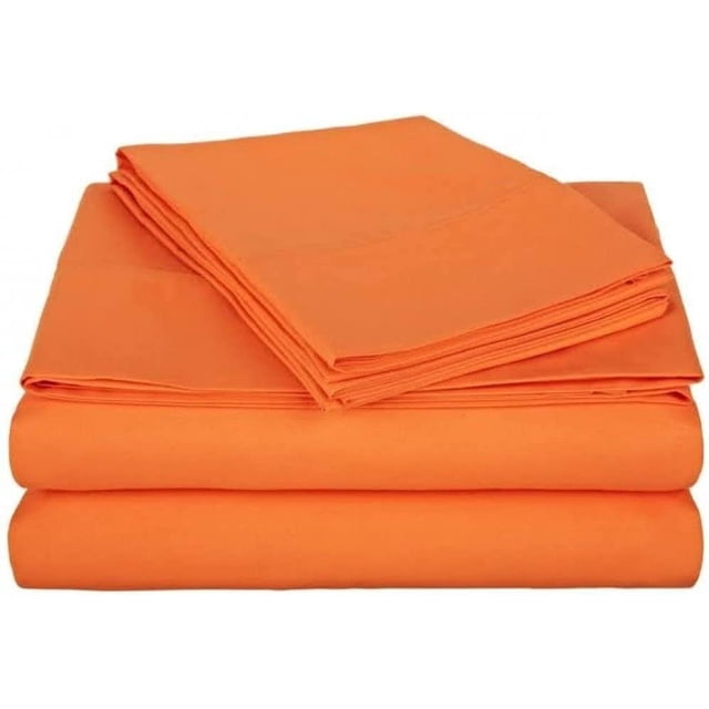 1200 Thread Count 100% Egyptian Cotton 4-Piece Bed Sheet Set (1 Flat, 1 Fitted Sheet, 2 Pillow Covers) 21 Inches Deep Pocket Solid Pattern