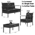 thumbnail image 3 of Costway 8 PCS Patio Rattan Furniture Set Cushioned Sofa Armrest Garden Black, 3 of 9