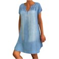 thumbnail image 2 of Gspmoly Robe d'Été, Mode Femme Aguichant Vintage à Col en V à Manches Courtes Robes de Soirée Robes d'Été pour Femmes Offres Prime, 2 of 9