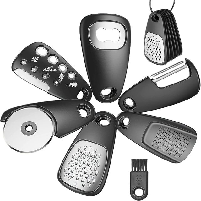 Kitchen Gadgets Set 6pcs Space Saving Cooking Gadgets Space Saving Cooking Tools Camper Gifts Kitchen Accessories RV Gifts Bottle Opener Fruit Vegetable Peeler Pizza Cutter Garlic