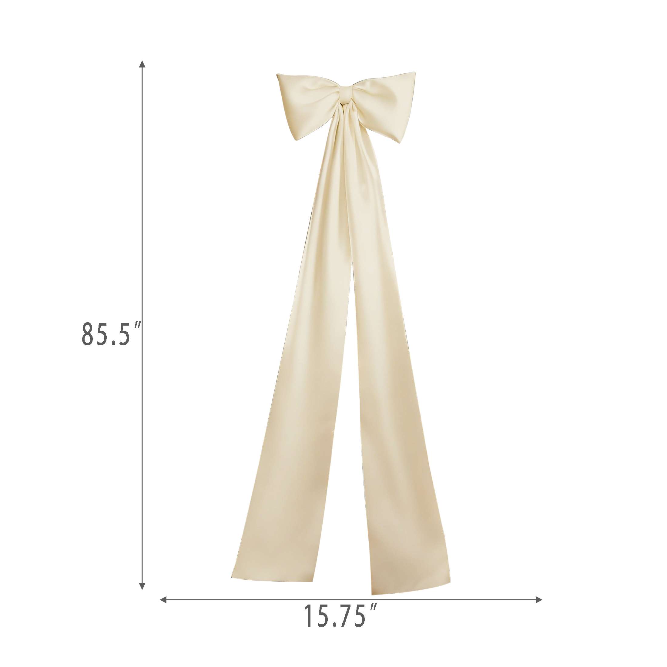 Holiday Time Champagne Satin Fabric Bow Christmas Tree Topper, 85.5"