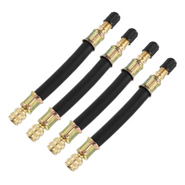 Unique Bargains 4pcs Pneu Rallonge de Valve Tige Adaptateur Outil Flexible Double Valve Tige Rallonge Tuyaux 12cm / 4.7' pour Voiture Camion Vélo RV