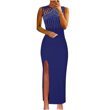 CEHVOM Robe Longue Maxi Aguichant Unie Sans Manches pour Femmes, Mode Vacances Été