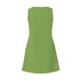 thumbnail image 4 of Mohiass Robe d'Été Sans Manches à Col en V pour Femmes, Couleur Unie, Plage 2024, Robe Bohème Décontractée, Vert Armée, M, 4 of 7