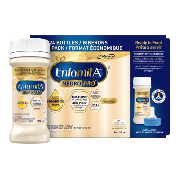 Enfamil A+ NeuroPro, Baby Formula, Infant Formula, 0-12 months, 24x59ml Ready to Feed Nursette Bottles