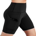thumbnail image 3 of Women High Waist Running Short Tummy Control Shorts Polyester Black XL, 3 of 6