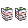 thumbnail image 1 of Gracious Living 4 Drawer Desktop Storage w/ Organizer Lid, Black (2 Pack), 1 of 8