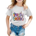 thumbnail image 1 of MIASHUI Girls Easter Graphic Print Short Sleeve Tee Kid Boy T-Shirt,White,6-7 Years, 1 of 4