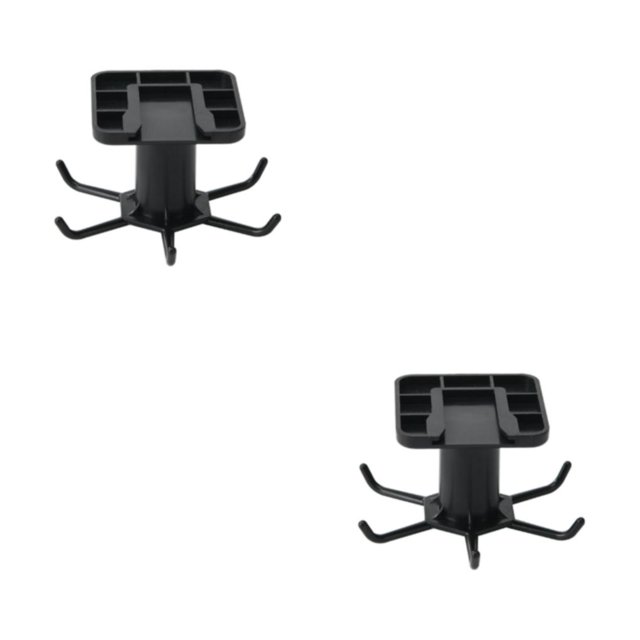 Maytalsory 1/2/3/5 Kitchen Hanger Self-adhesive Replacement Solid Color Punch-free 360 Degree Rotatable 6 Claw Detachable Mug Brush Rack Black 2PCS