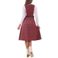 thumbnail image 3 of INSPIRE CHIC Robe Salopette à Carreaux pour Femme Vintage Sans Manches Ligne A Robe Chasuble L Rouge Vert, 3 of 6