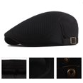 thumbnail image 3 of Convenient Men Hat Perfect Gifts Polyester Hollow Washable Men Beret Cap for Daily, 3 of 10