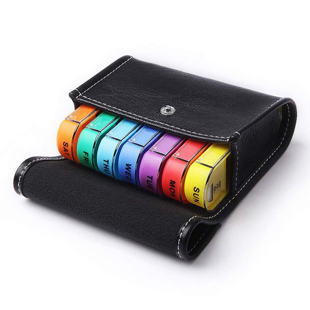 MKHSQHDG Today's Deals Weekly Travel Pill Organizer - Prescription and Medication Wallet Pill Box