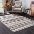 thumbnail image 1 of homeroots home decor 390278 2’ x 5’ Blue and Beige Distressed Stripes Area Rug, 1 of 1