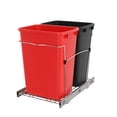 thumbnail image 1 of Rev-A-Shelf Double Pullout Trash Can 35 qt. for Kitchen, Red, RV-18KD-1618C-S, 1 of 10