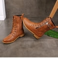 thumbnail image 4 of CEHVOM Bottes d'Équitation Style Western pour Femmes, Décontractées, Chaudes, à Talons Bas, Hauteur Genou, Tige Mi-Haute, Chaussures, 4 of 9