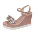 thumbnail image 2 of LSLJS Wedge Sandals for Women, Women's Open Toe Casual Shoes Rhinestone Comfortable Platform Wedge Sandals Shoes, 2 of 8