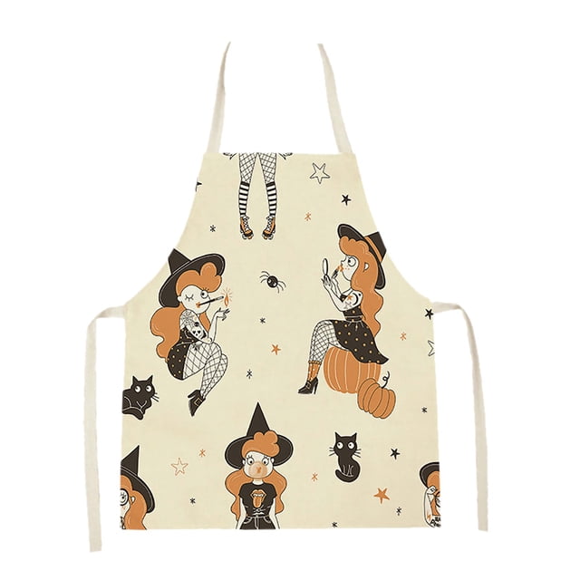 Tablier pour Femmes et Hommes, Motif Amusant d'Halloween, Robe de Cosplay Noire