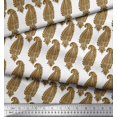thumbnail image 2 of Soimoi White polyester Crepe Fabric Brown Paisley Print Fabric by Yard 42 Inch Wide, 2 of 3