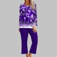 thumbnail image 2 of Pisexur Pyjama de Noël pour Femmes Ensemble Deux Pièces Tendance des Fêtes Imprimé Flocon de Neige Pyjamas de Noël Décontractés Manches Longues Col Rond Hauts Pantalons de Pyjama Tenue de Nuit, 2 of 5