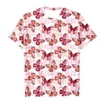 thumbnail image 1 of T-shirts Filles Manches Courtes Imprimé Papillons Décontracté Hauts Filles Rouge 10-11 Ans, 1 of 4
