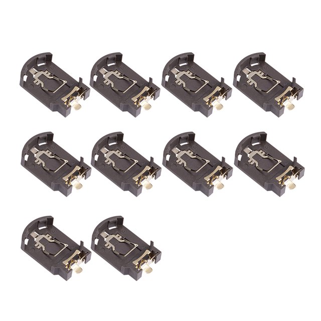 Unique Bargains 10 Pcs CR2032 Porte-Pile Horizontal à Bouton pour Pièces, Étui Conteneur Brun