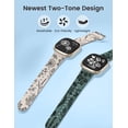 thumbnail image 2 of Wearlizer 2 Packs Compatible with Fitbit Versa 4 Bands/Versa 3 Bands/Sense 2 Bands/Sense Bands for Women, Pretty Two-tone Floral Engraved Silicone Straps, Cute Flower Pattern Sport Wristband Bracelets, 2 of 6