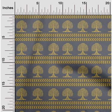 oneOone Cotton Poplin Fabric Arrow & Tree Block Print Fabric By Yard 56 Inch Wide